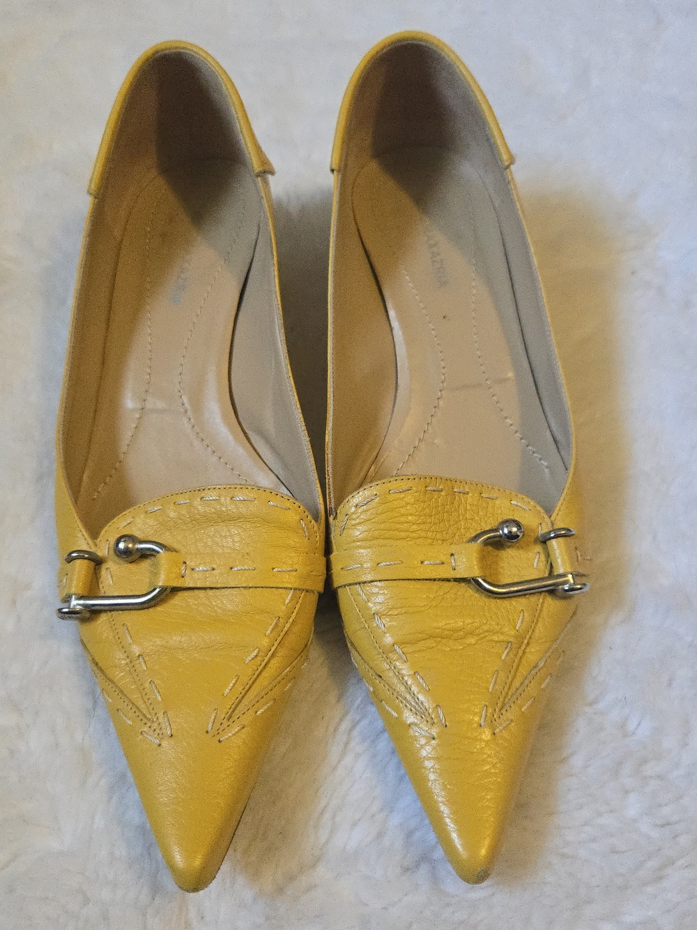 Vintage BCBGMaxAzria Yellow Pointed-Toe Heels